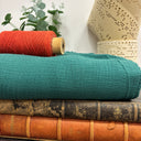 Coupon - double gaze de coton vert printemps 140 cm de laize - D25