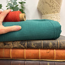 Coupon - double gaze de coton vert printemps 140 cm de laize - D25