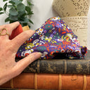 Coupon - coton fleuri mauve 145 cm de laize - D30