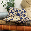 Coupon - coton jardin indigo 150 cm de laize - D31