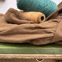 Robe Edonie coupe midi - Sergé de coton moka