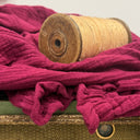 Robe Allegra - double gaze de coton framboise