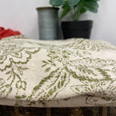 Coupon - 100% coton imprimé fleurs kaki 160x150-B25