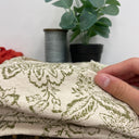 Coupon - 100% coton imprimé fleurs kaki 160x150-B25