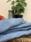 Coupon - double gaze de coton navy 135x140cm-A18