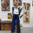 Pantalon Lazare lin lavé indigo