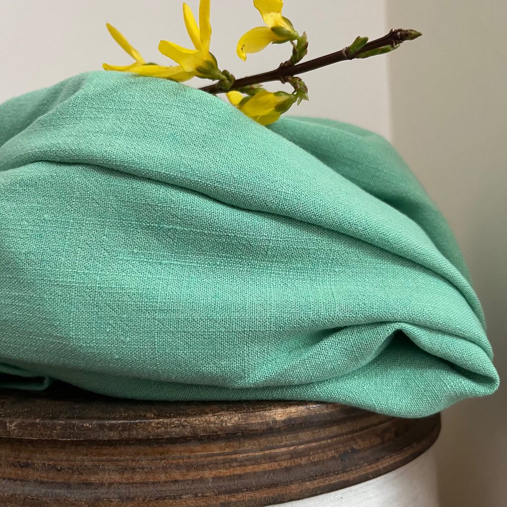 Jupe Tao viscose/ lin vert frais - 92cm de hauteur