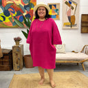 Robe Cassandre popeline de coton grenade