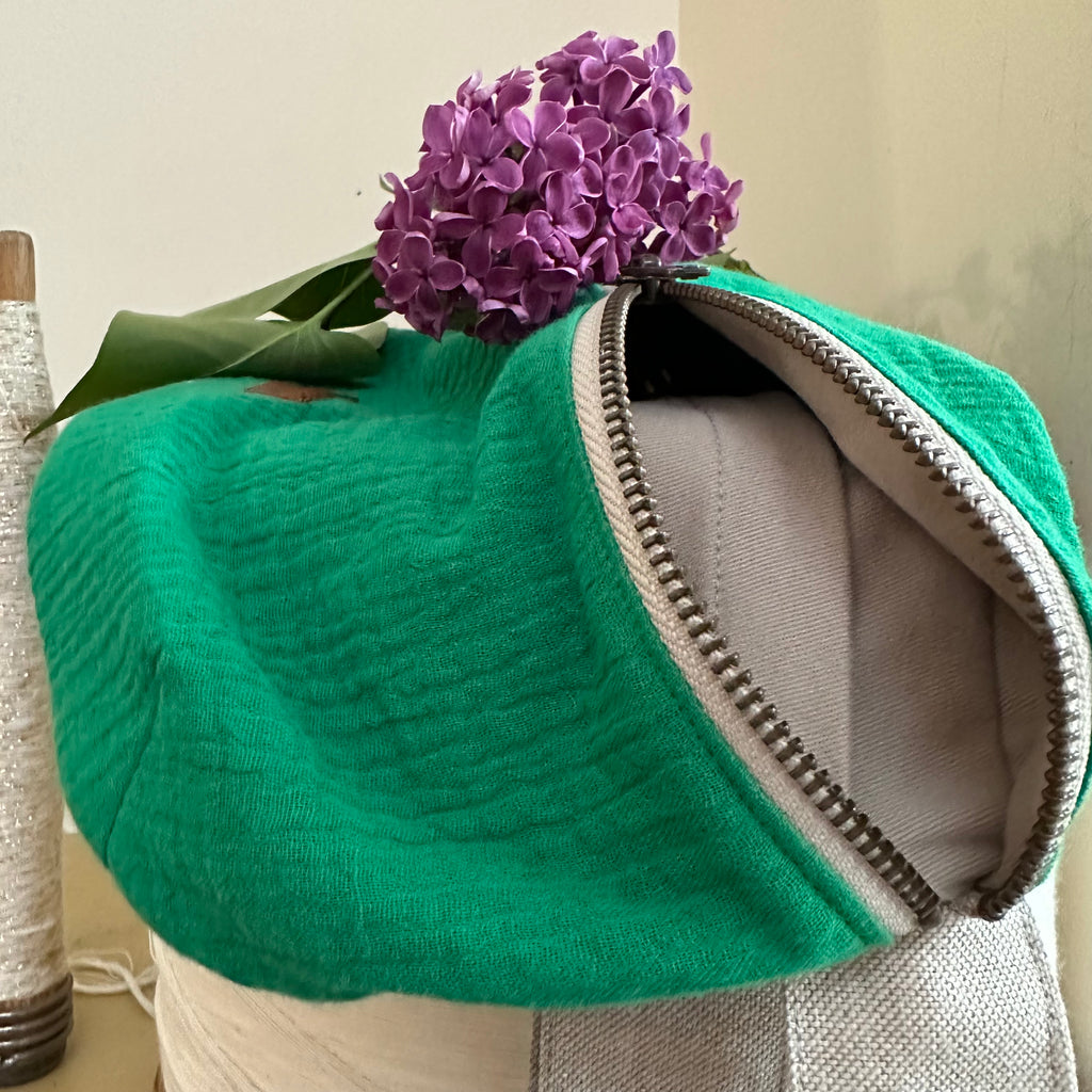 Sac banane Mona - double gaze de coton vert peps