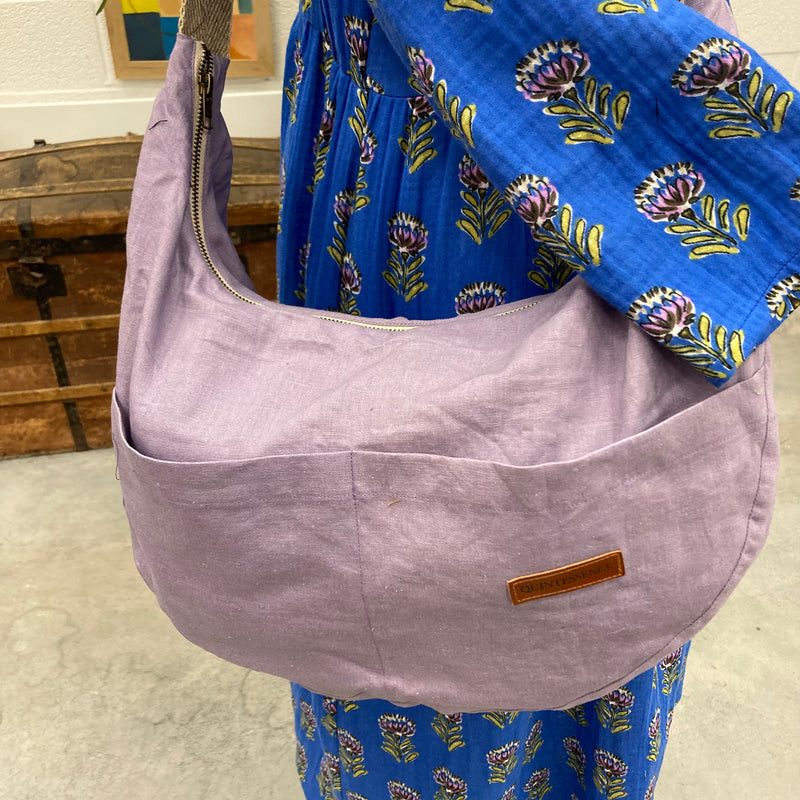 Sac Pia en lin parme