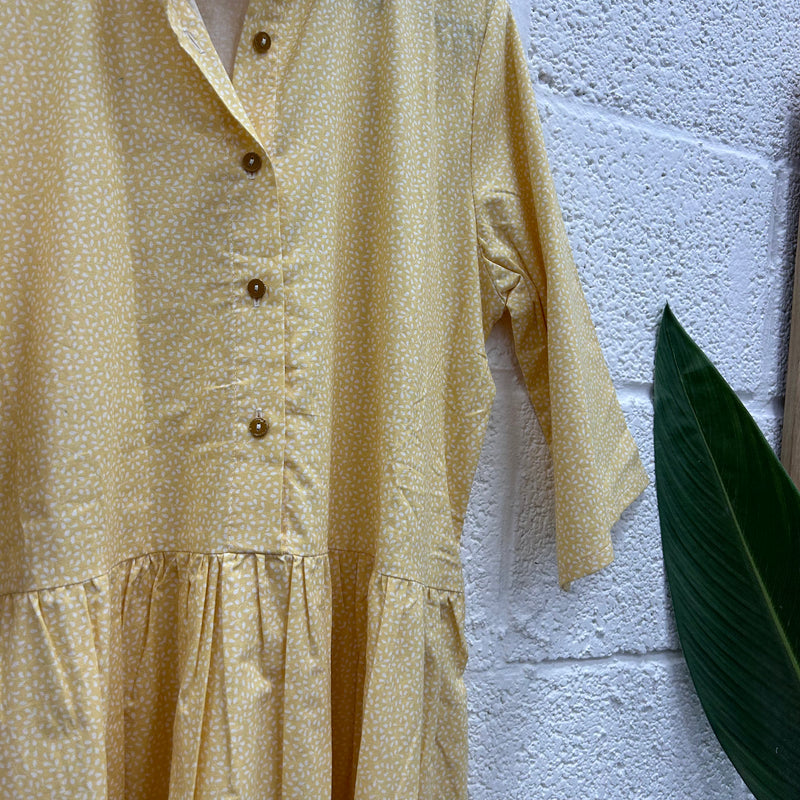 #4 imparfait - robe fleurie coton jaune