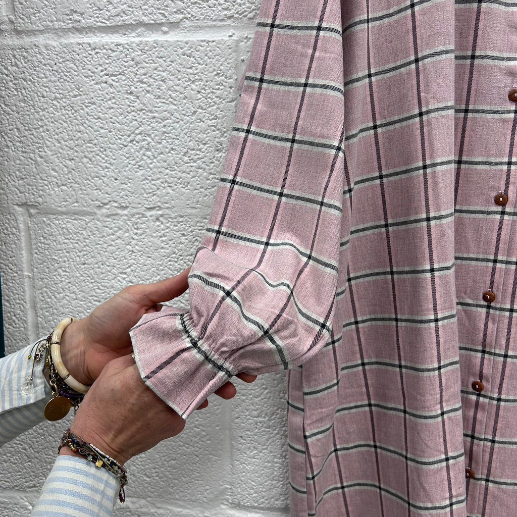 #57 imparfait - robe en flanelle de coton rose