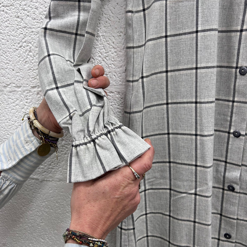 #58 imparfait - robe en flanelle de coton gris