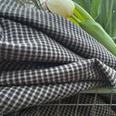 Le Pantalon Cocoon Louis — flanelle douce à carreaux noir ficelle