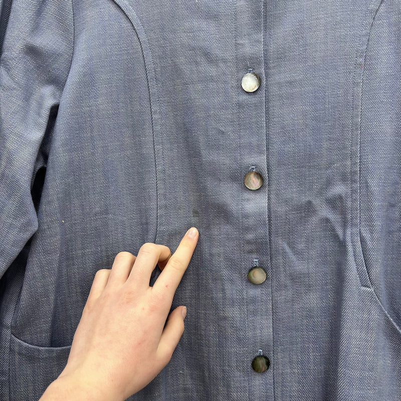#82 imparfait - Veste Annie en jean de coton bleu clair