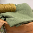Coupon - double gaze de coton kaki 140x150-A38