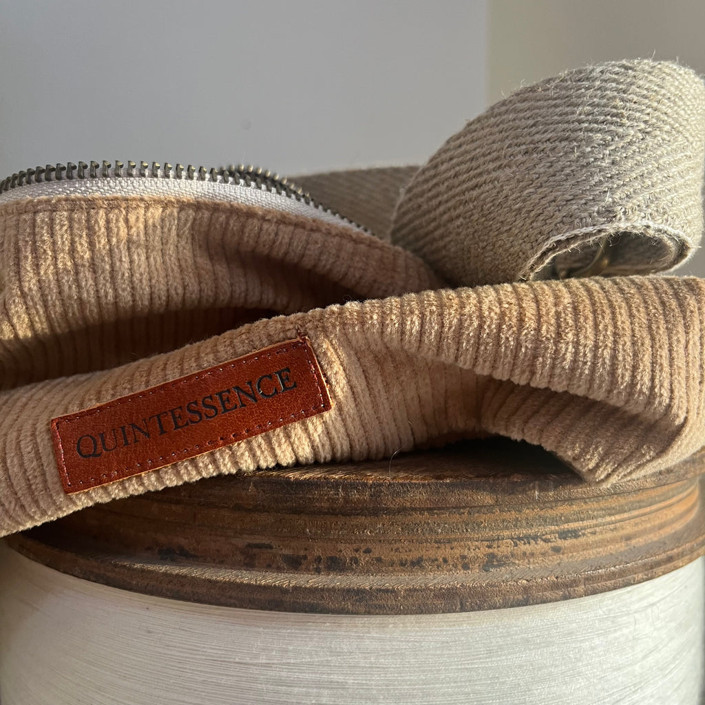 Sac banane Mona - Velours côtelé camel