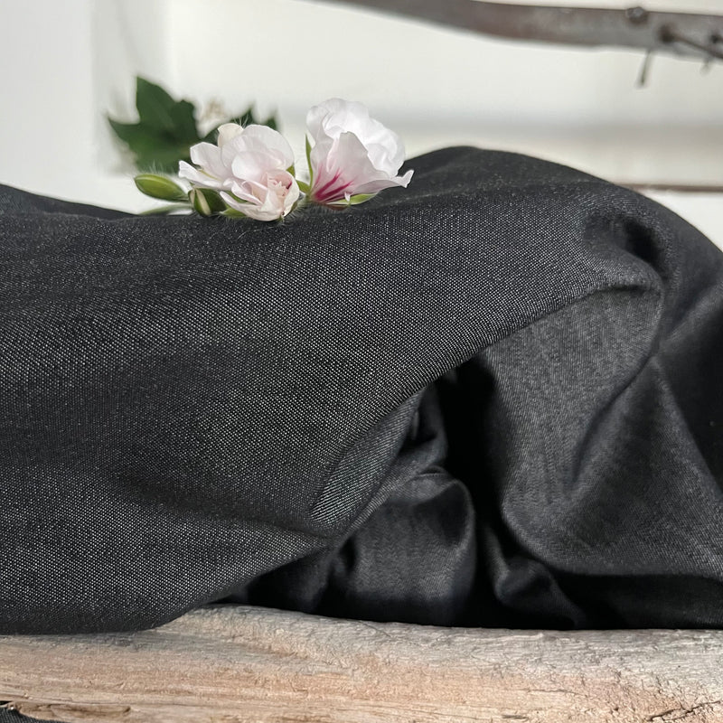 Robe Louisa - jean de coton léger noir
