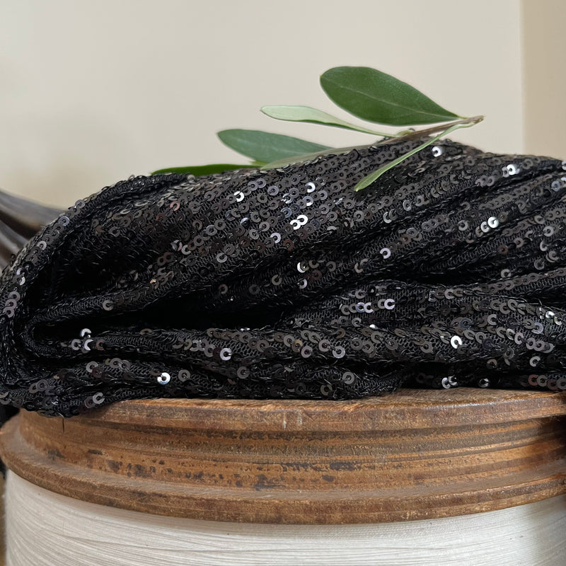 Blouse Séraphine - sequins noirs / doublure coton noir