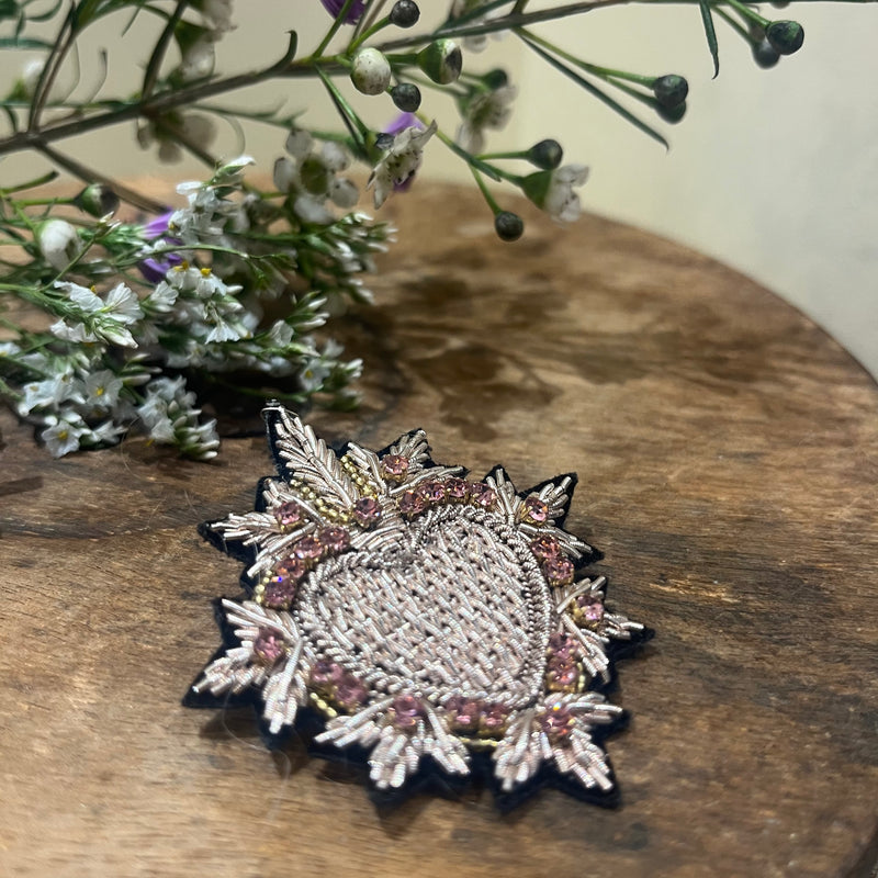 Broche Coeur rosé