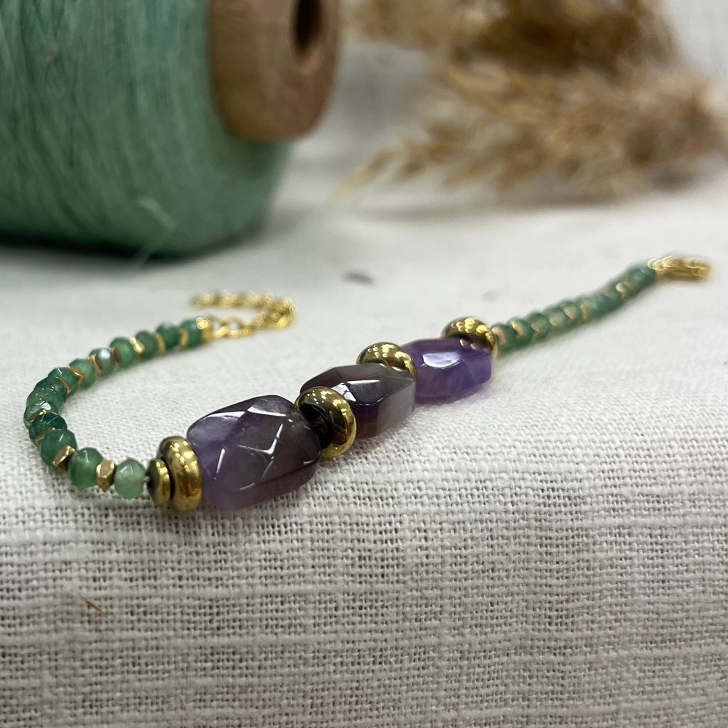 Bracelet Lysée violet/vert