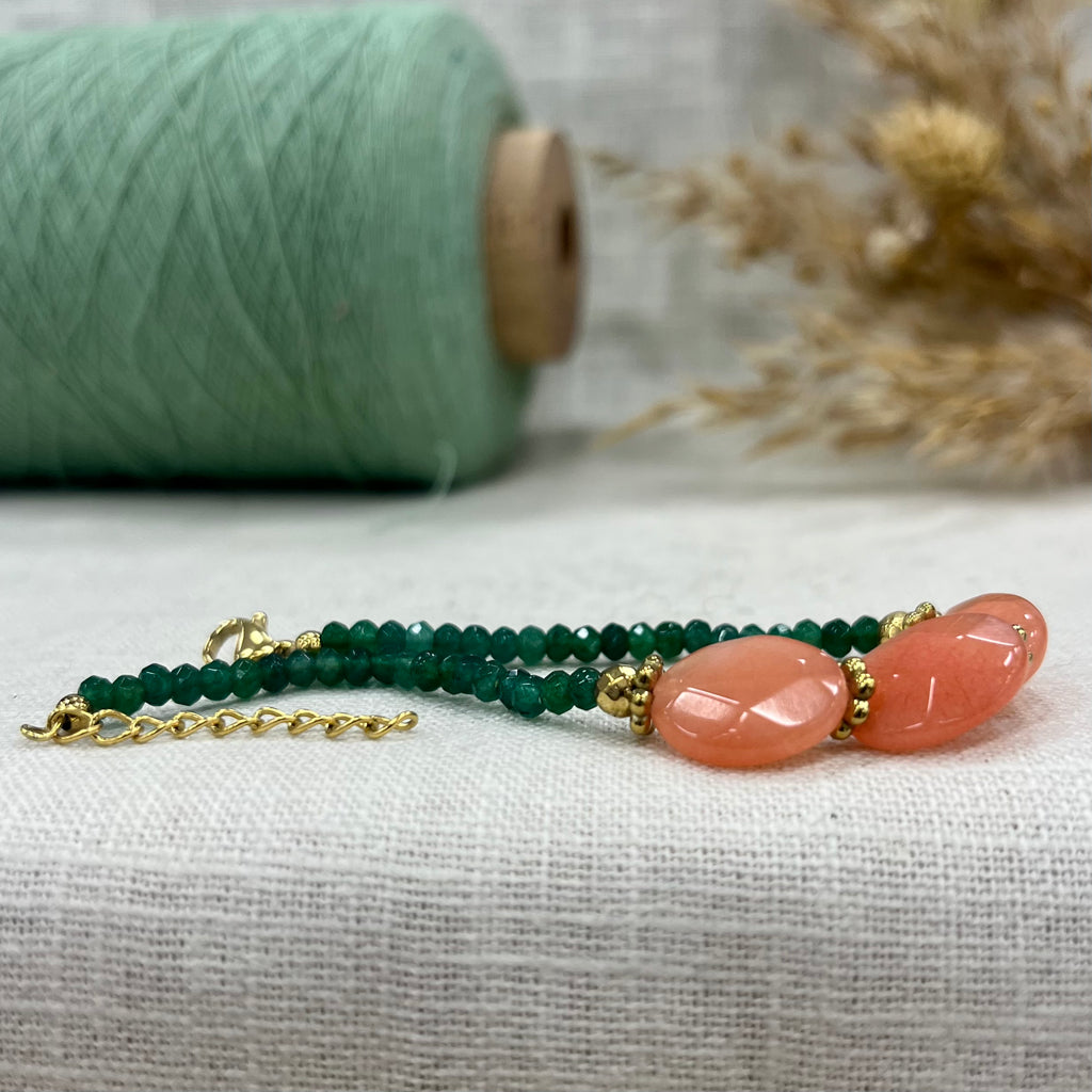 Bracelet Épine vert-corail