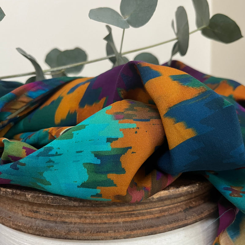 Robe Athéna - viscose picturale flamboyant