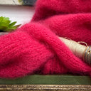 Gilet très long Théoline — mohair fuchsia