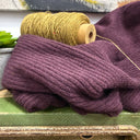 Poncho Erel — maille douce prune