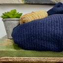 Poncho Erel — maille douce bleu marine