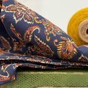 Blouse Naomie - voile de coton Marine & Fleur de Sable