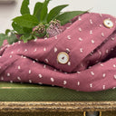 Blouse Léocadie - voile de coton figue plumetis rose