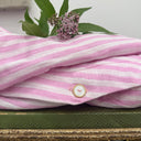 Blouse Léocadie - double gaze de coton rayée rose/blanc