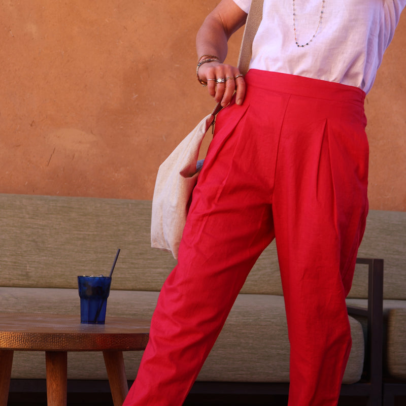 Pantalon Ernest lin rouge