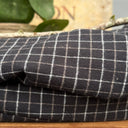 Robe Anaëlle - Flanelle tartan noir, ivoire et camel