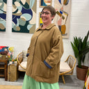 Manteau Kaï pied de poule bleu