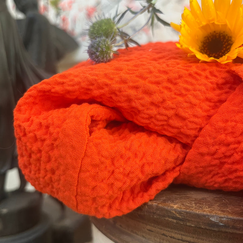 Robe Swan -  Viscose gaufrée orange
