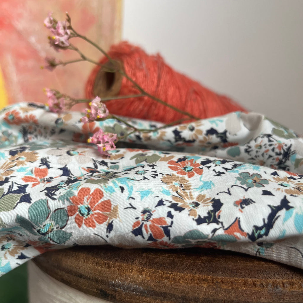 Robe Julie - Coton imprimé fleurs de cerisier