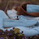 Bateaux Colette – Bleu Jean cuir velours - Quintessence