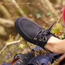 Bateaux Colette – Bleu Marine cuir velours - Quintessence