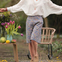 Bermuda Eline coton Champs de violettes | Quintessence