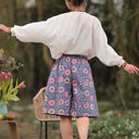 Bermuda Eline Toile de coton Fleurs de Bali | Quintessence