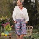 Bermuda Eline Toile de coton Fleurs de Bali | Quintessence