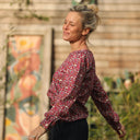 Blouse Amarante - bel armuré fleuri grenat - Quintessence