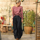 Blouse Amarante - bel armuré fleuri grenat - Quintessence