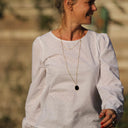 Blouse Amarante - broderie damier blanche - Quintessence