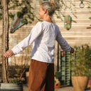 Blouse Amarante - broderie damier blanche - Quintessence