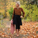 Blouse Amarante - velours milleraies camel - Quintessence