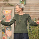 Blouse Amarante - velours milleraies kaki - Quintessence