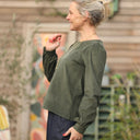 Blouse Amarante - velours milleraies kaki - Quintessence